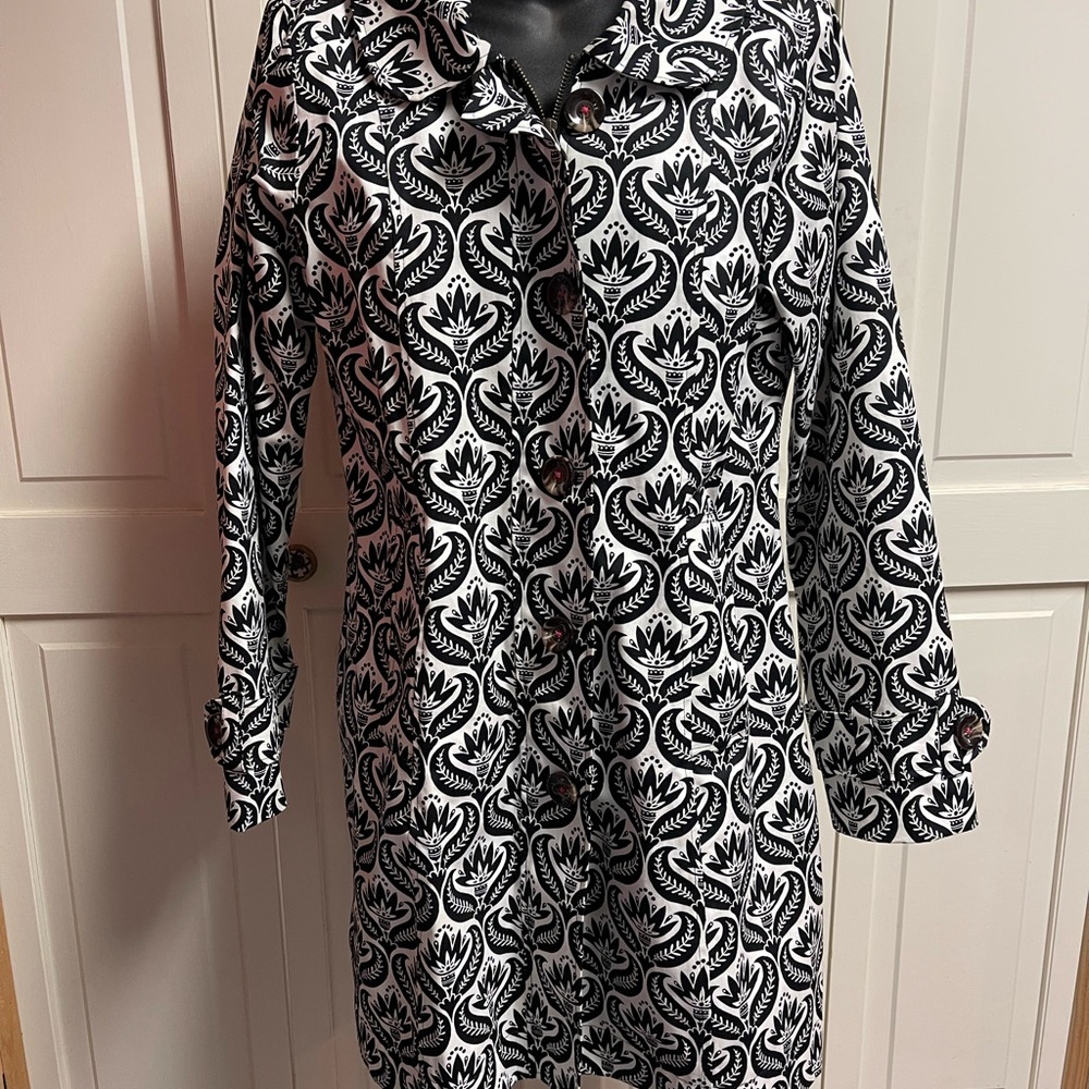 Hatley Black and White Trench Coat
